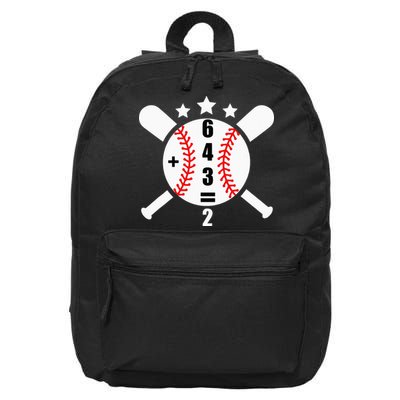 Baseball Math 6 4 3 2 Double Play Cute Softball Game 16 in Basic Backpack