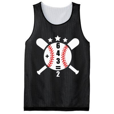 Baseball Math 6 4 3 2 Double Play Cute Softball Game Mesh Reversible Basketball Jersey Tank