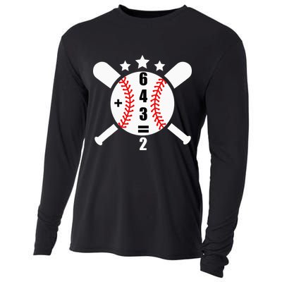 Baseball Math 6 4 3 2 Double Play Cute Softball Game Cooling Performance Long Sleeve Crew
