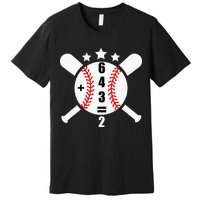 Baseball Math 6 4 3 2 Double Play Cute Softball Game Premium T-Shirt