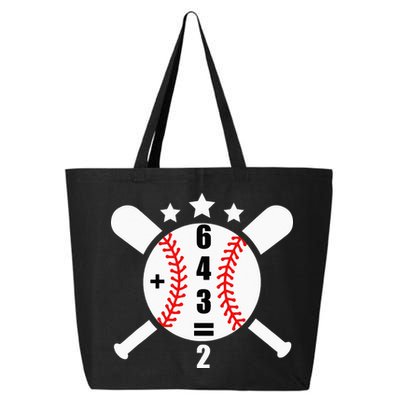 Baseball Math 6 4 3 2 Double Play Cute Softball Game 25L Jumbo Tote