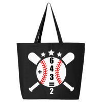 Baseball Math 6 4 3 2 Double Play Cute Softball Game 25L Jumbo Tote