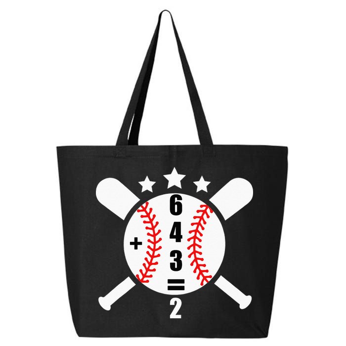 Baseball Math 6 4 3 2 Double Play Cute Softball Game 25L Jumbo Tote
