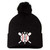 Baseball Math 6 4 3 2 Double Play Cute Softball Game Pom Pom 12in Knit Beanie