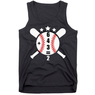 Baseball Math 6 4 3 2 Double Play Cute Softball Game Tank Top