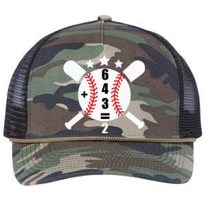 Baseball Math 6 4 3 2 Double Play Cute Softball Game Retro Rope Trucker Hat Cap