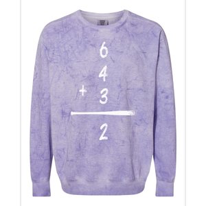 Baseball Math 6 4 3 2 Double Play Cute Gift Softball Game Gift Colorblast Crewneck Sweatshirt