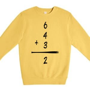 Baseball Math 6 4 3 2 Double Play Cute Gift Softball Game Gift Premium Crewneck Sweatshirt