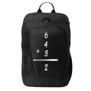 Baseball Math 6 4 3 2 Double Play Cute Gift Softball Game Gift City Backpack