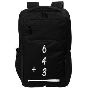 Baseball Math 6 4 3 2 Double Play Cute Gift Softball Game Gift Impact Tech Backpack