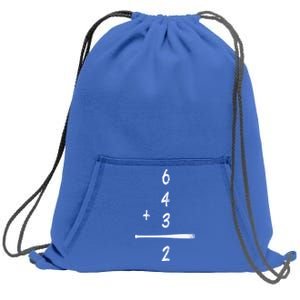 Baseball Math 6 4 3 2 Double Play Cute Gift Softball Game Gift Sweatshirt Cinch Pack Bag