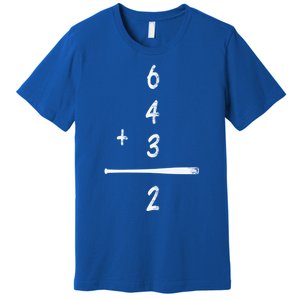 Baseball Math 6 4 3 2 Double Play Cute Gift Softball Game Gift Premium T-Shirt