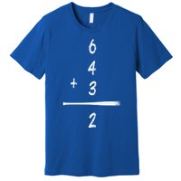 Baseball Math 6 4 3 2 Double Play Cute Gift Softball Game Gift Premium T-Shirt