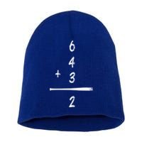 Baseball Math 6 4 3 2 Double Play Cute Gift Softball Game Gift Short Acrylic Beanie