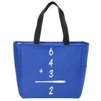 Baseball Math 6 4 3 2 Double Play Cute Gift Softball Game Gift Zip Tote Bag