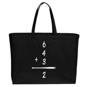 Baseball Math 6 4 3 2 Double Play Cute Gift Softball Game Gift Cotton Canvas Jumbo Tote