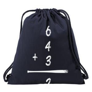 Baseball Math 6 4 3 2 Double Play Cute Gift Softball Game Gift Drawstring Bag