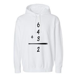 Baseball Math 6 4 3 2 Double Play Cute Gift Softball Game Gift Garment-Dyed Fleece Hoodie