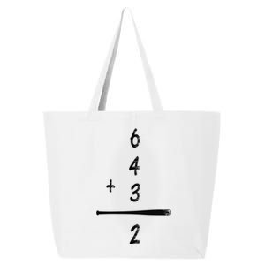 Baseball Math 6 4 3 2 Double Play Cute Gift Softball Game Gift 25L Jumbo Tote