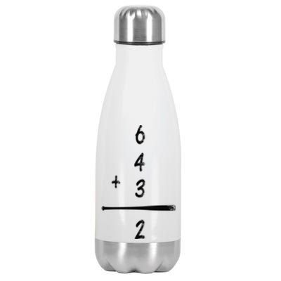 Baseball Math 6 4 3 2 Double Play Cute Gift Softball Game Gift Stainless Steel Insulated Water Bottle