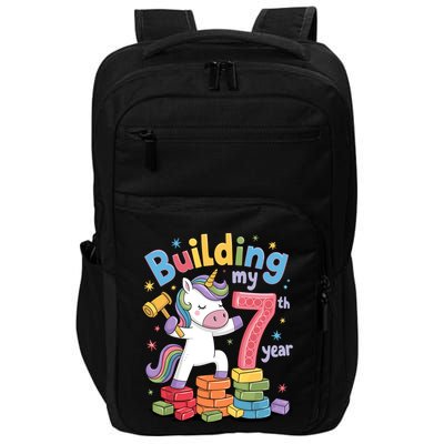 Building My 7th Year Unicorn Funny Design Impact Tech Backpack