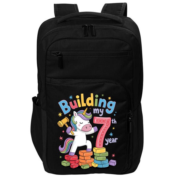 Building My 7th Year Unicorn Funny Design Impact Tech Backpack