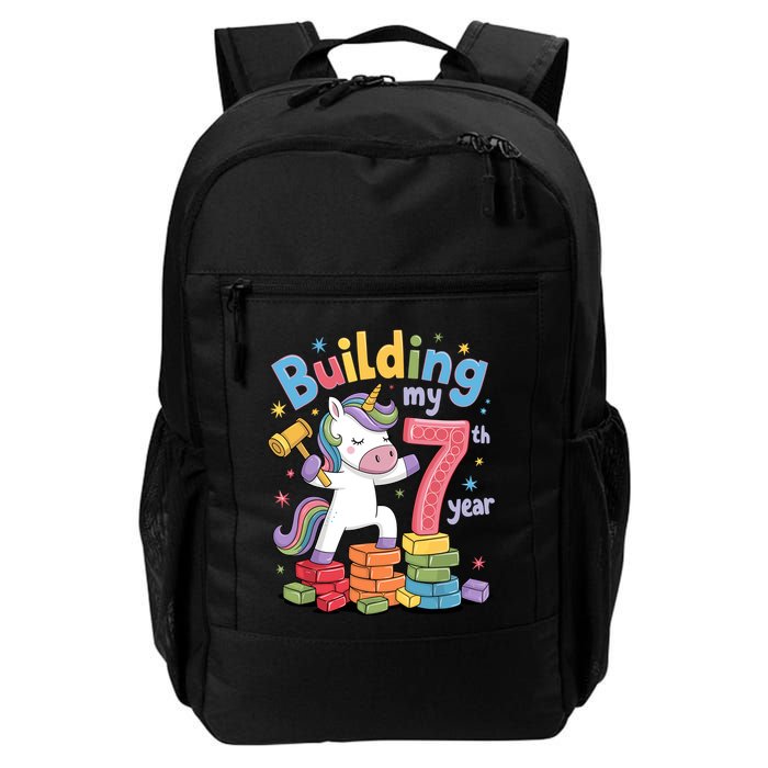 Building My 7th Year Unicorn Funny Design Backpack