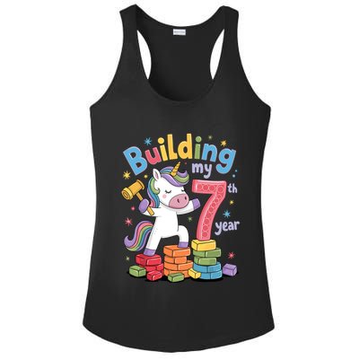 Building My 7th Year Unicorn Funny Design Ladies PosiCharge Competitor Racerback Tank
