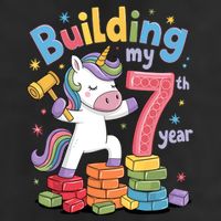 Building My 7th Year Unicorn Funny Design Microfiber Hand Towel