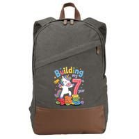 Building My 7th Year Unicorn Funny Design Cotton Canvas Backpack