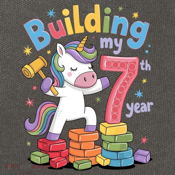 Building My 7th Year Unicorn Funny Design Cotton Canvas Backpack