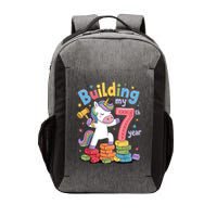 Building My 7th Year Unicorn Funny Design Vector Backpack