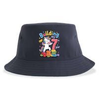 Building My 7th Year Unicorn Funny Design Sustainable Bucket Hat