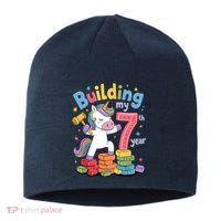 Building My 7th Year Unicorn Funny Design Sustainable Beanie