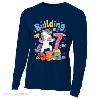 Building My 7th Year Unicorn Funny Design Cooling Performance Long Sleeve Crew