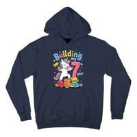 Building My 7th Year Unicorn Funny Design Tall Hoodie