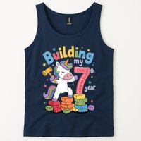Building My 7th Year Unicorn Funny Design Tank Top