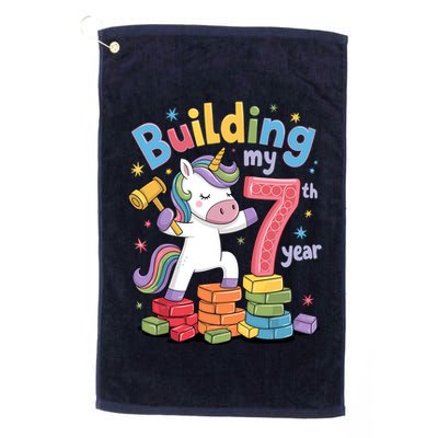 Building My 7th Year Unicorn Funny Design Golf Towel