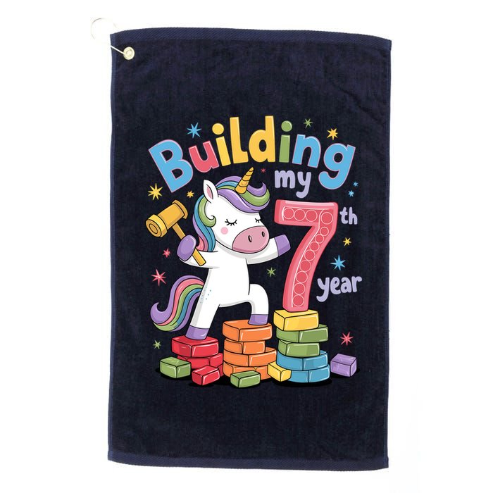 Building My 7th Year Unicorn Funny Design Golf Towel