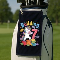 Building My 7th Year Unicorn Funny Design Golf Towel