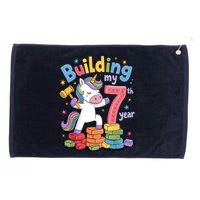 Building My 7th Year Unicorn Funny Design Grommeted Golf Towel