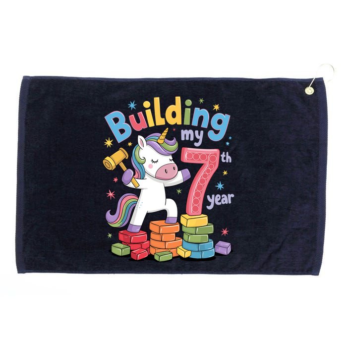 Building My 7th Year Unicorn Funny Design Grommeted Golf Towel