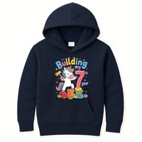 Building My 7th Year Unicorn Funny Design Kids Hoodie