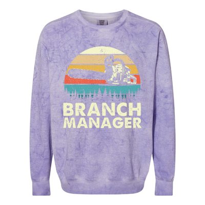 Branch Manager Arborist Tree Surgeon Lumberjack Logger Colorblast Crewneck Sweatshirt