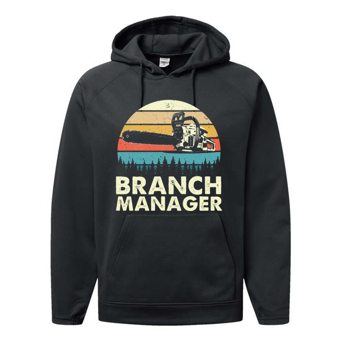 Branch Manager Arborist Tree Surgeon Lumberjack Logger Performance Fleece Hoodie