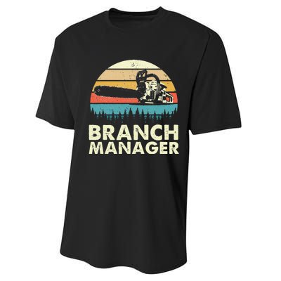 Branch Manager Arborist Tree Surgeon Lumberjack Logger Performance Sprint T-Shirt