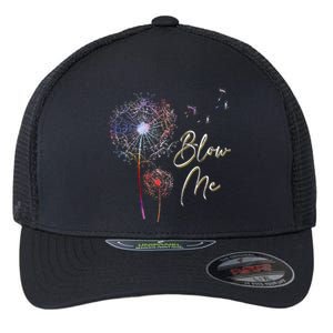 Blow Me A Dandelion Plant White Design Flexfit Unipanel Trucker Cap