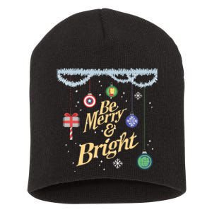 Be Merry And Bright Holiday Short Acrylic Beanie