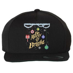 Be Merry And Bright Holiday Wool Snapback Cap