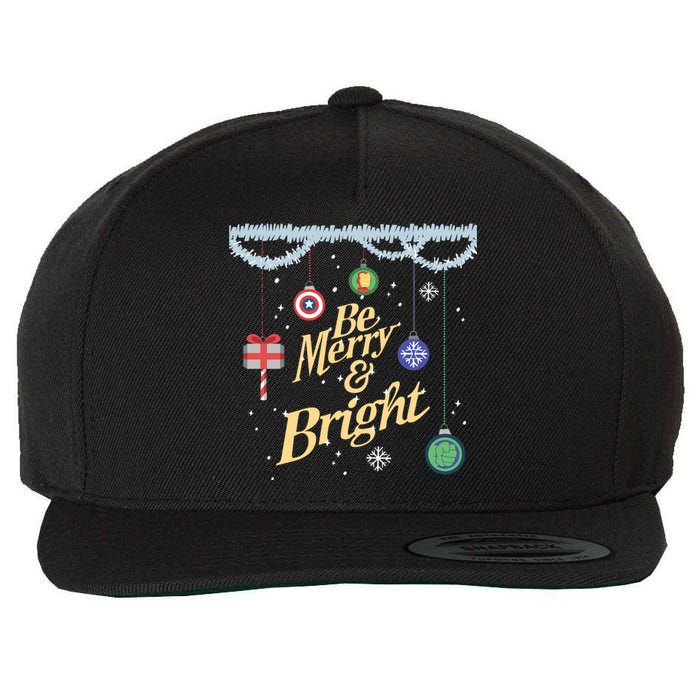 Be Merry And Bright Holiday Wool Snapback Cap